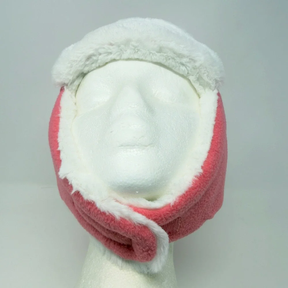 Carhartt Infant / Toddler Trapper Hat Pink Fleece Faux Fur Lined Warm Ear‎ Flap